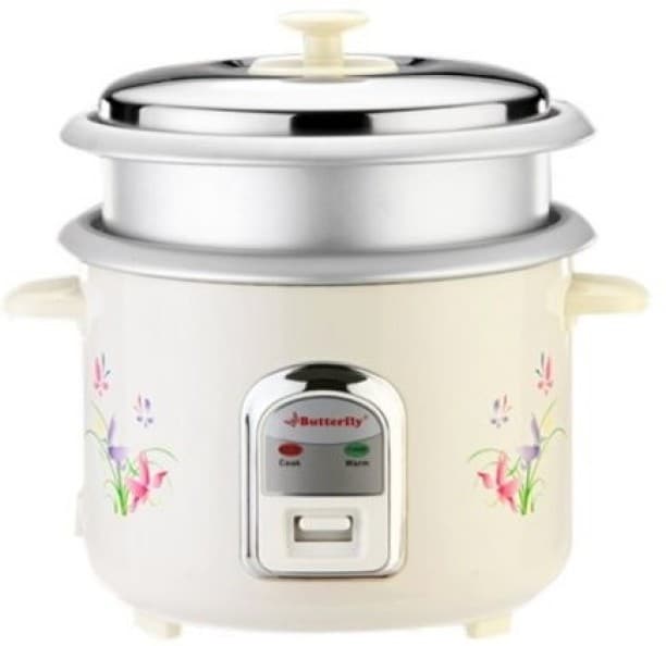 Butterfly Cylindrical 2.8 L Rice Cooker (White)