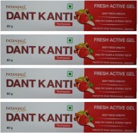Patanjali Dant Kanti Fresh Active Gel Toothpaste (80GM, Pack of 4)