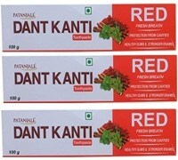 Patanjali Dant Kanti Red Toothpaste (100GM, Pack of 3)