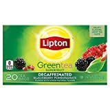 Lipton Decaffeinated Blackberry Pomegranate Green Tea (Pack of 6, 20 Pieces)