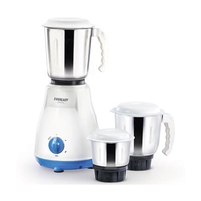 Eveready DIFICIL 500W Mixer Grinder (Blue & White, 3 Jar)