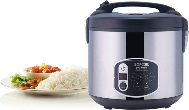 Borosil Digikook 1.8 L Rice Cooker (Steel)