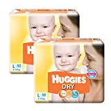 Huggies Dry Baby Diapers (62 PCS, Pack of 2, L)