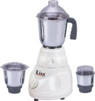 Lisa Elan 600W Mixer Grinder (White, 3 Jar)