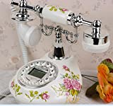 Euphony European Retro Corded Landline Phone (White)