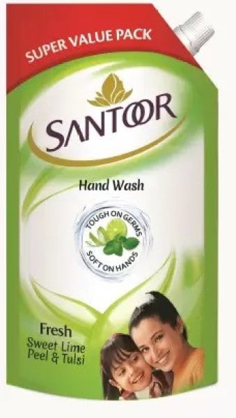 Santoor Fresh Sweet Lime Peel & Tulsi Hand Wash (750ML)