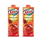 Real Fruit Power Pomegranate Juice (Pomegranate, 1LTR, Pack of 2)