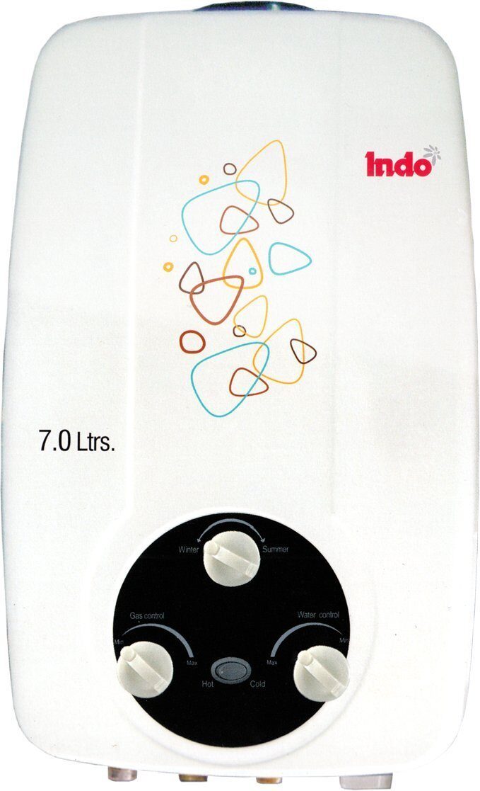 Indo 7L Gas Water Geysers (1.2 INSE, White)