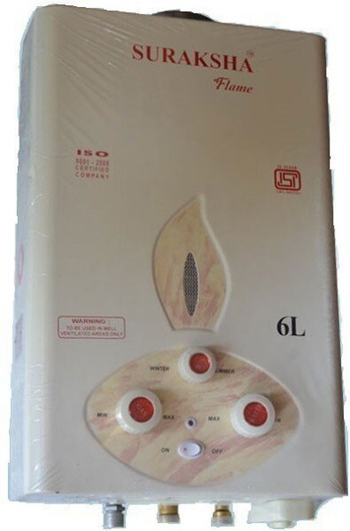 Suraksha 6L Gas Water Geyser (Flame, Ivory) Price in India, Specifications,  Comparison (9th October 2023) | Pricee.com