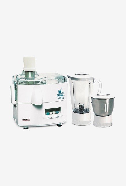 Inalsa Gloria 450W Juicer Mixer Grinder (White, Jar) Price in
