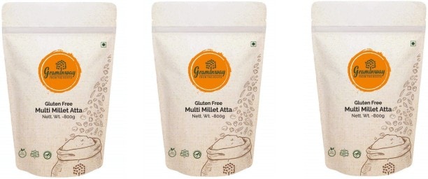Graminway Gluten Free Multi Millet Multigrain Flour (800GM, Pack of 3)
