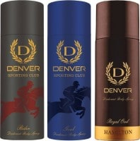 Denver Goal/Rider/Royal Oud Body Spray (495ML, Pack of 3)