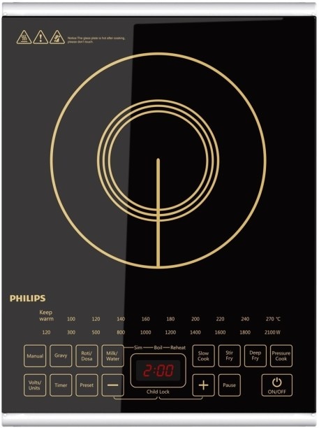 Philips HD4938 2100 W Induction Cooktops (Black)