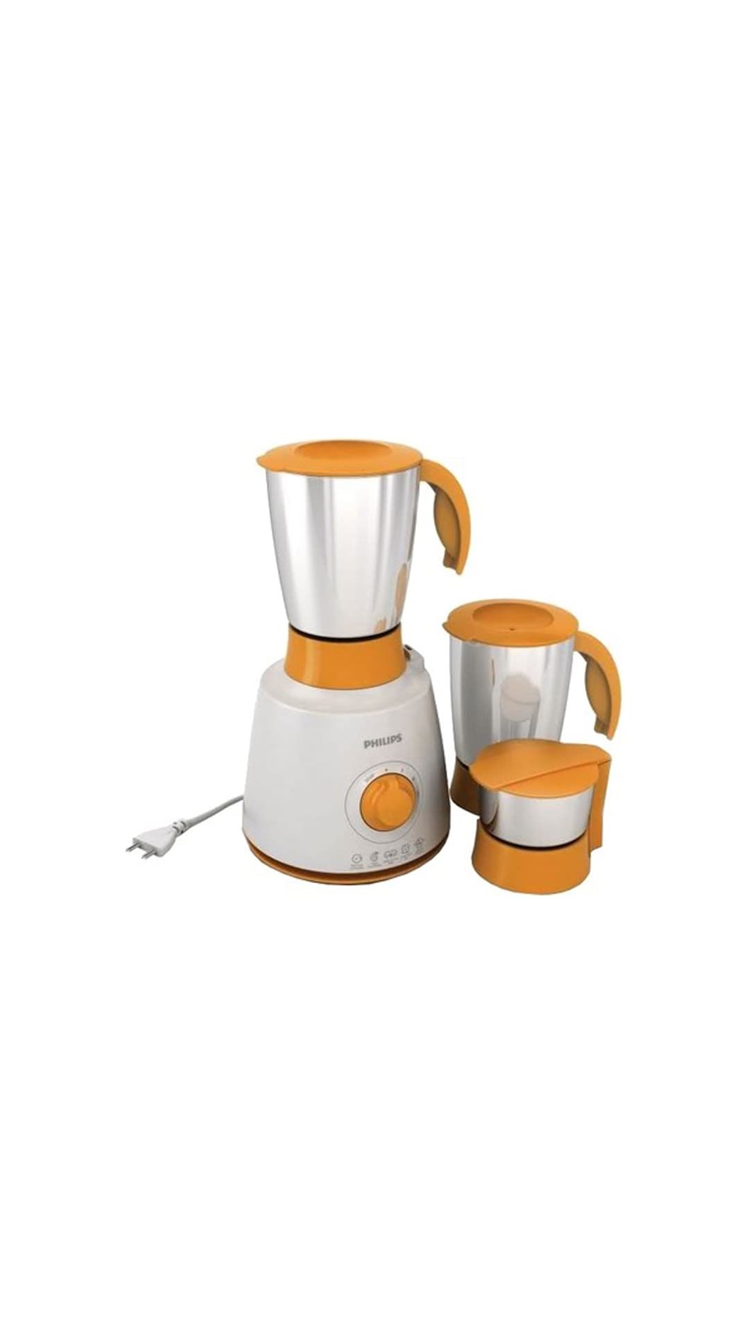 Philips HL7620 500W Mixer Grinder (White & Yellow, 3 Jar) Price in
