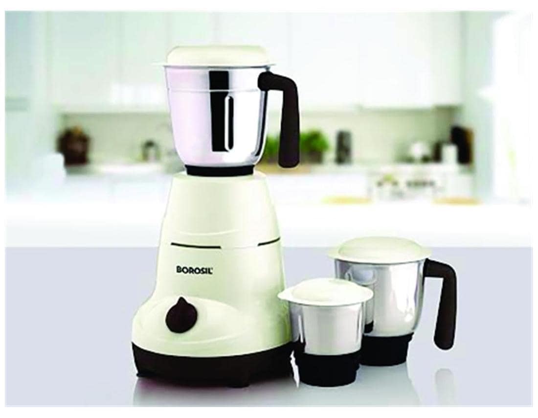 Borosil Home Star 500W Mixer Grinder (White, 3 Jar)