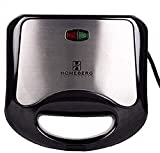HOMEBERG HST615 Grill, Toast Sandwich Maker (Silver)