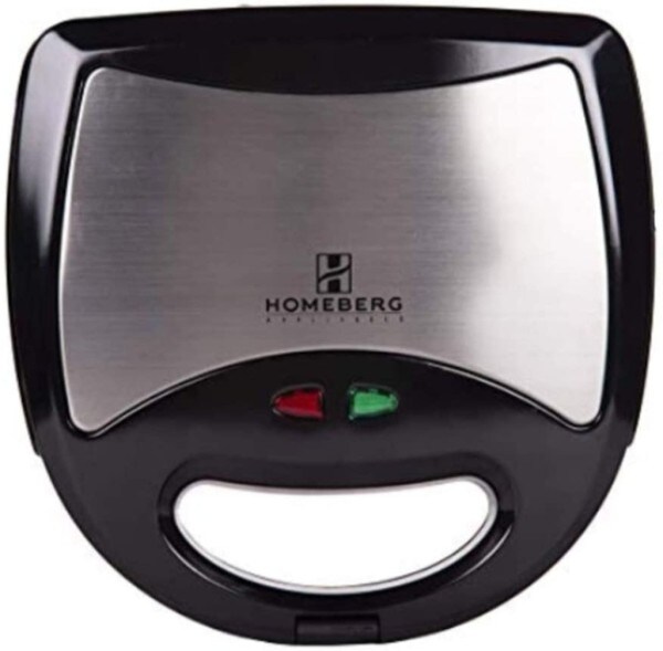 HOMEBERG HST617 Grill Sandwich Maker (Silver)