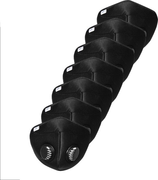 Impulse i95 Airmask Reusable Outdoor Protection Anti Pollution Mask (Black, Pack of 7)