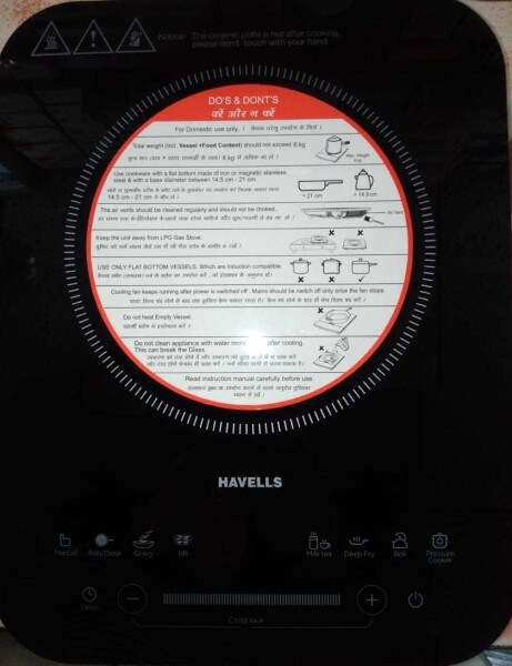 Havells Insta DT 2000 W Induction Cooktops (Black)