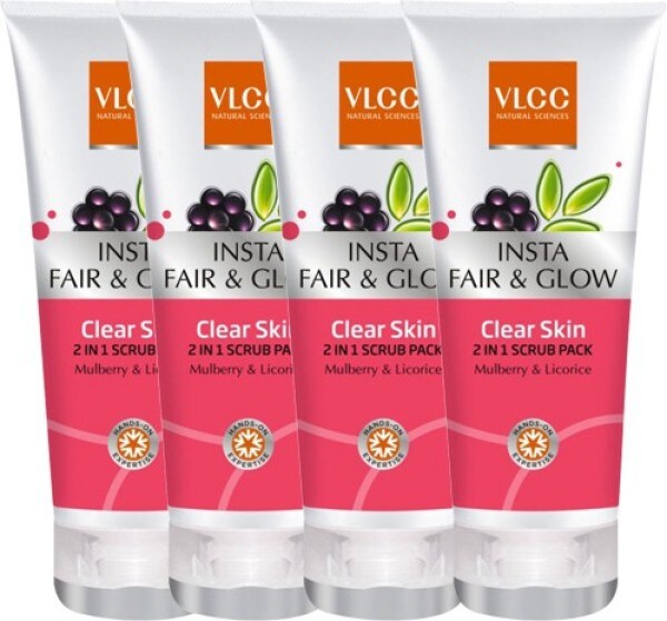 VLCC Insta Fair And Glow Clear Skin Scrub (Pack of 6) Price in India, Specifications, Comparison