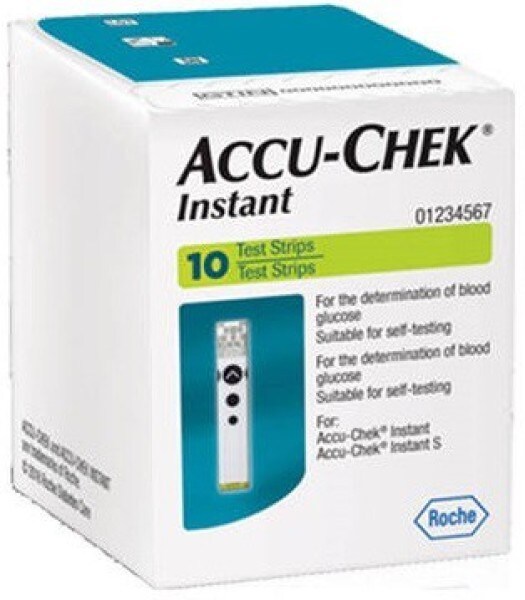 Accu-Chek Instant Glucometer Strips (10 Strips)