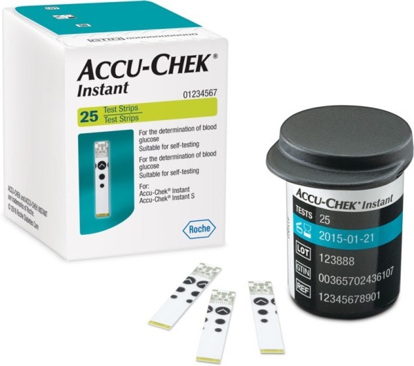 Accu-Chek Instant Glucometer Strips (25 Strips)