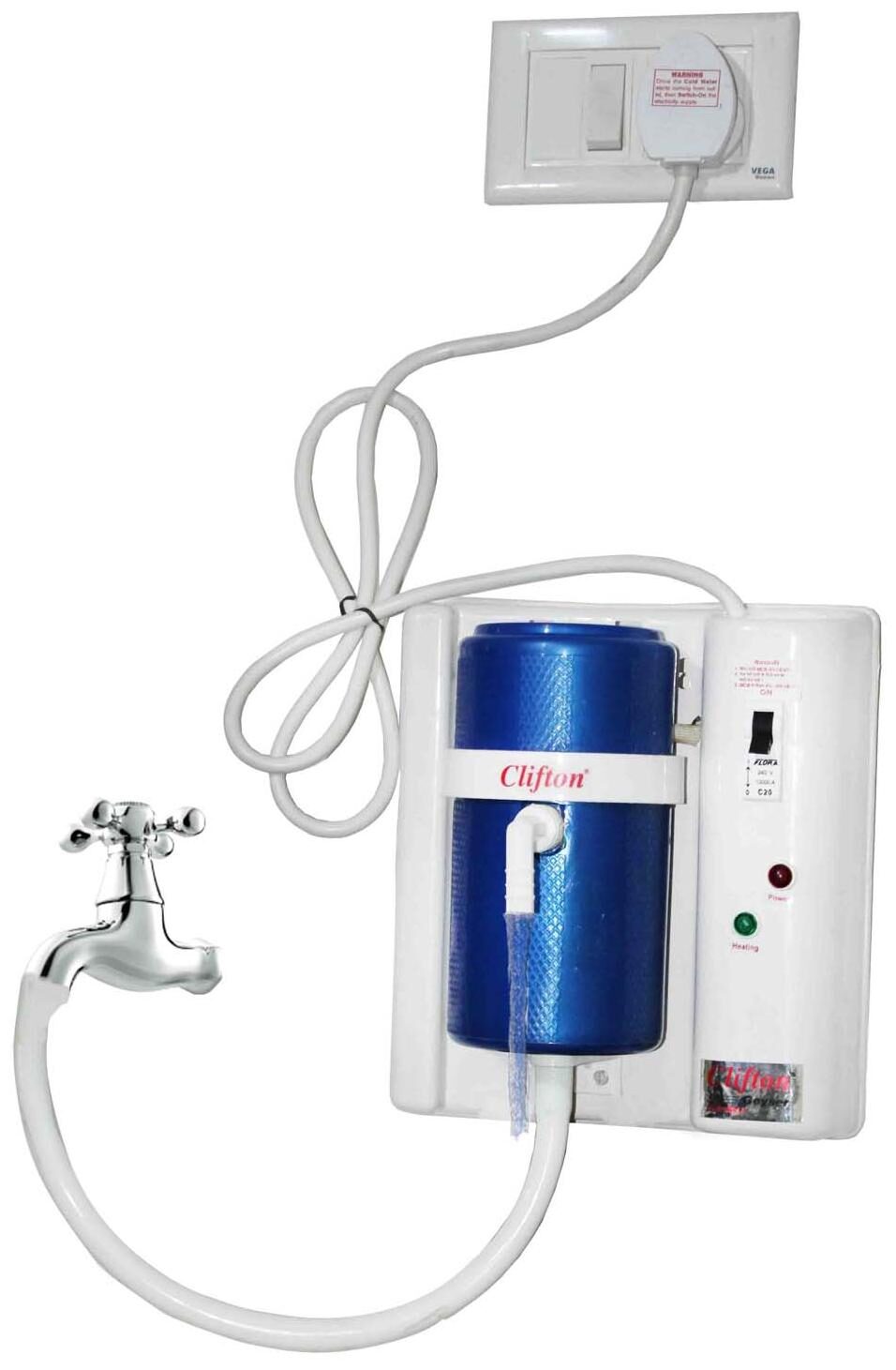 Clifton 1L Instant Water Geyser (DLX-M913, Blue & White)