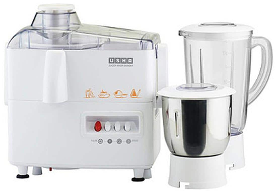 Usha JMG3345 450W Juicer Mixer Grinder (White, 2 Jar)