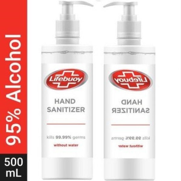 Lifebuoy Kills 99.99% Germs Hand Sanitizer (500ML, Pack of 2)