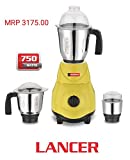 Bakeman Lancer 750W Mixer Grinder (Yellow, 3 Jar)