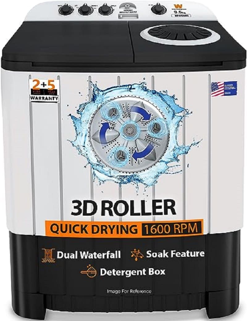 White Westinghouse 9.5 kg Semi Automatic Top Load Washing Machine