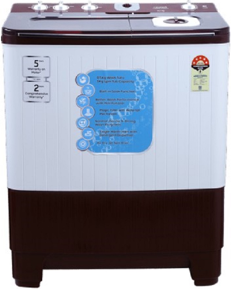 Croma 8.5 kg Semi Automatic Top Load Washing Machine (CRLW085SMF231002)