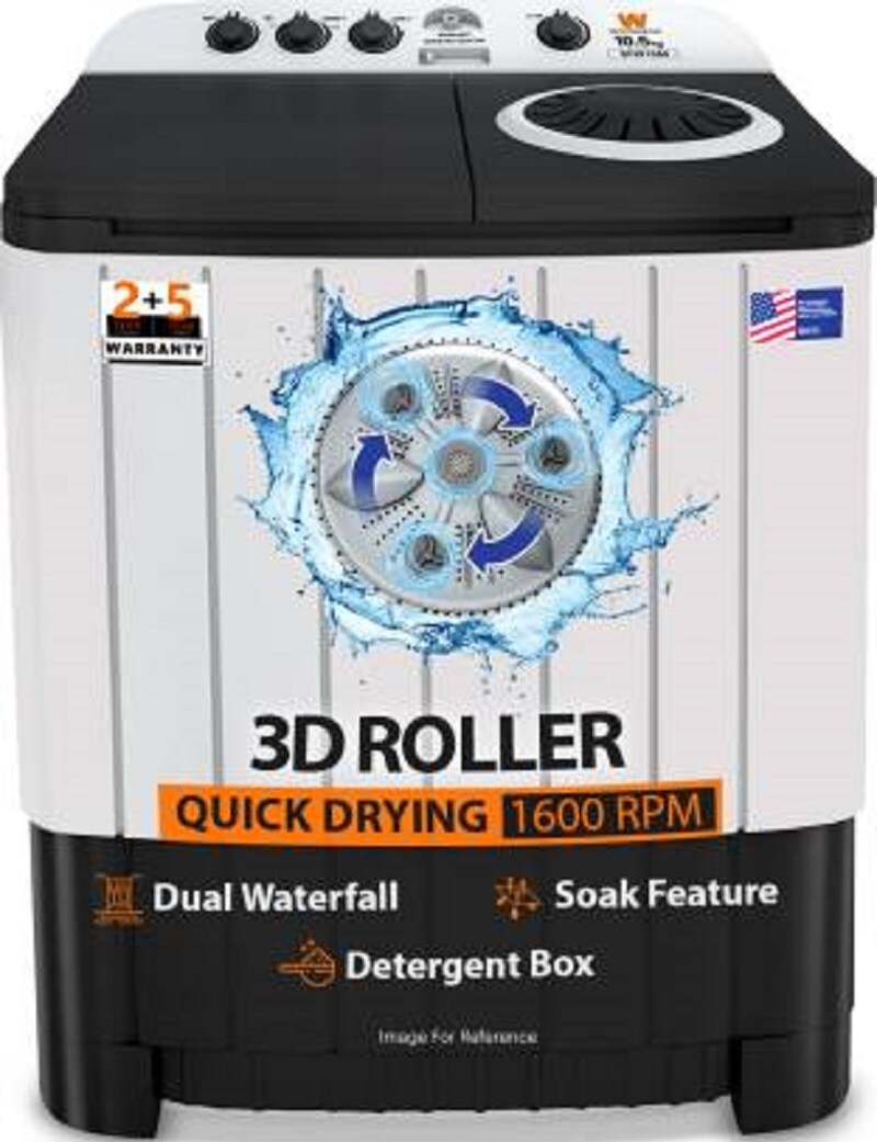 White Westinghouse 10.5 kg Semi Automatic Top Load Washing Machine