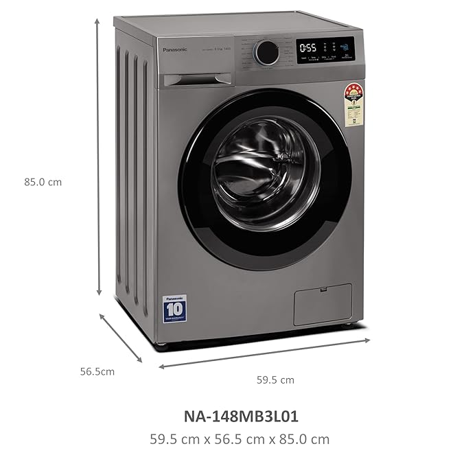 Panasonic 8 kg Fully Automatic Front Load Washing Machine (NA 148MB3L01)