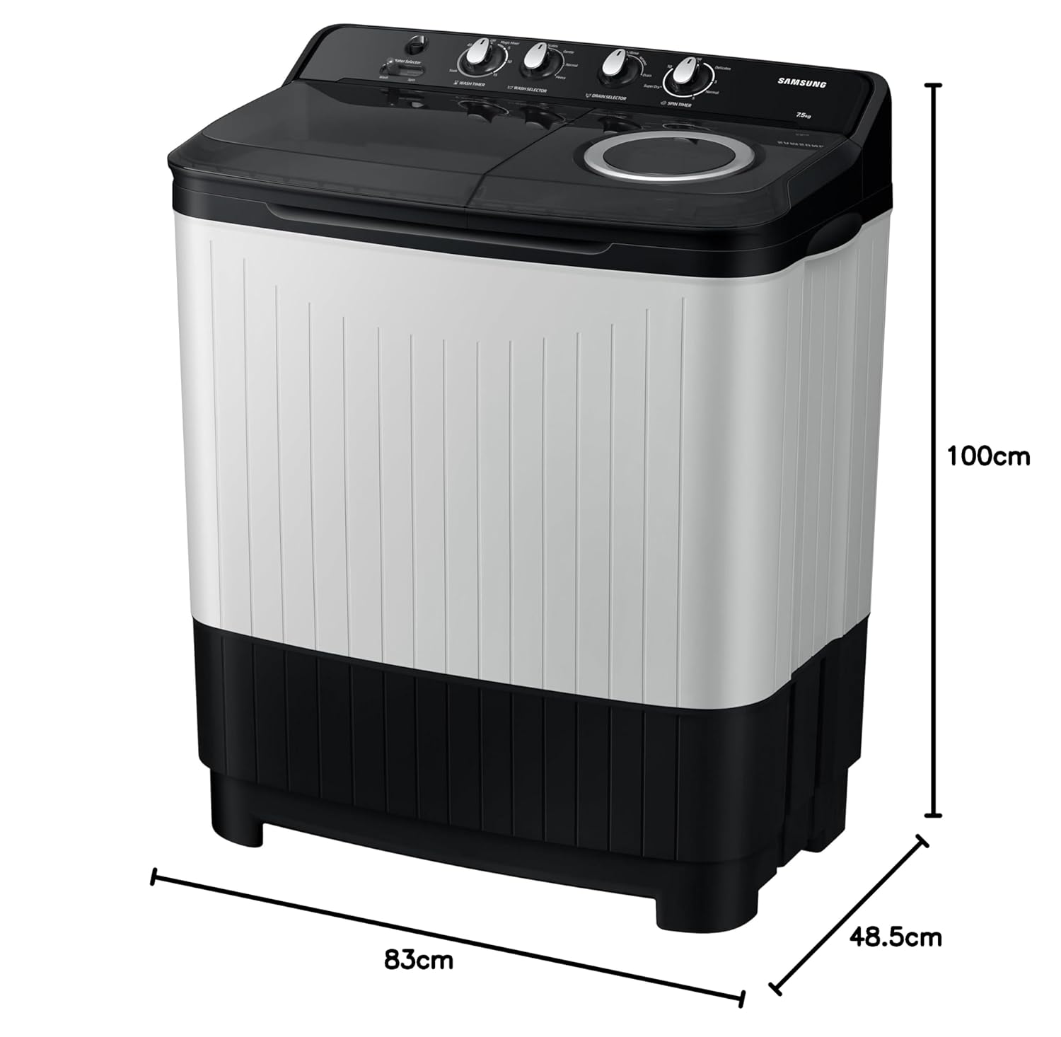 Samsung 7.5 kg Semi Automatic Top Load Washing Machine (WT75C3200GG)