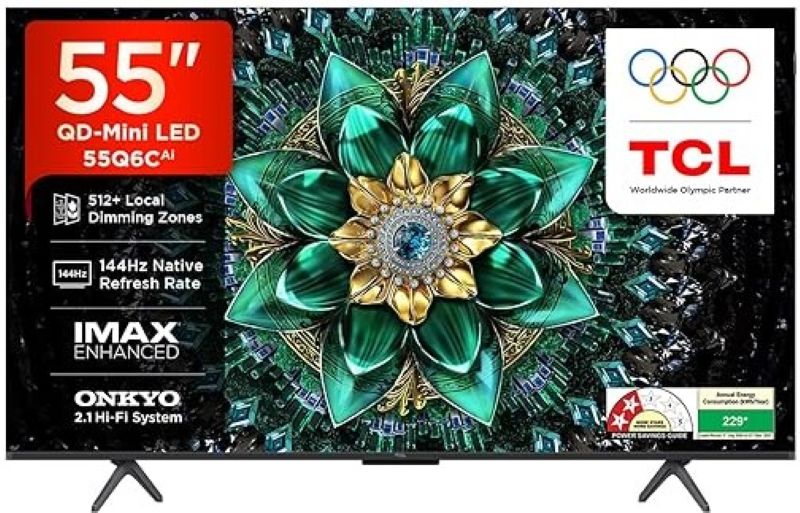 टीसीएल 55 Inch QD Mini LED Ultra HD (4K) Smart TV (55Q6C)