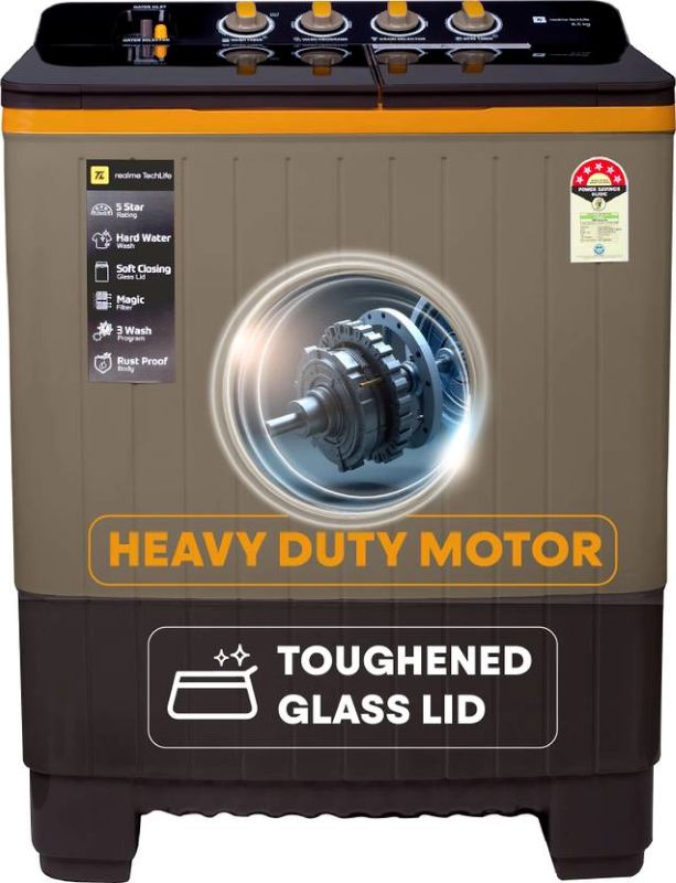 Realme TechLife 8.5 kg Semi Automatic Top Load Washing Machine (RMSA855NNNMG)