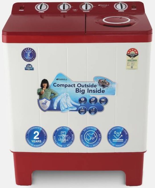 Sansui 9 kg Semi Automatic Top Load Washing Machine (JSC90S BFR)