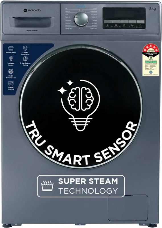 Motorola 8 kg Fully Automatic Front Load Washing Machine (MTFL805NHNJB)