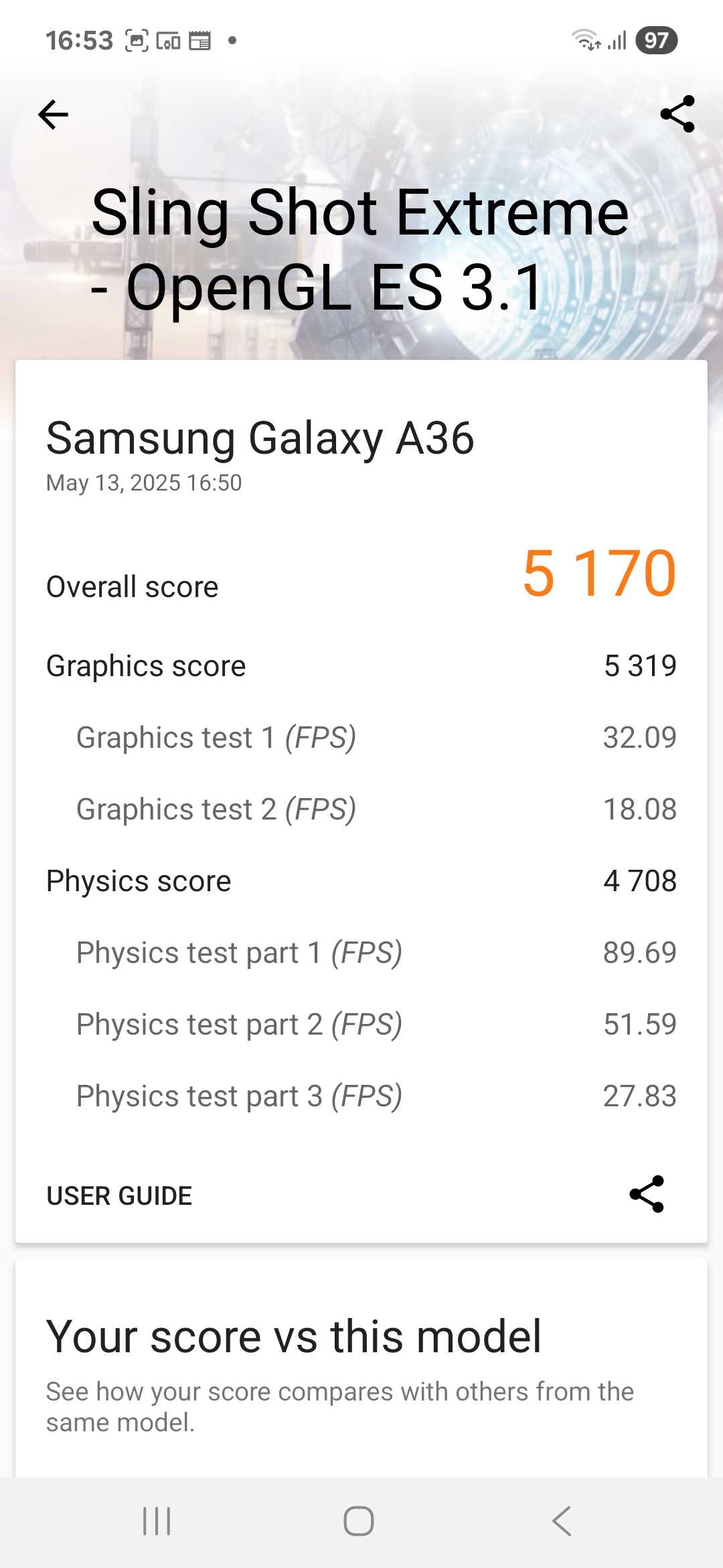 सैमसंग Galaxy A36 5G Benchmarks इमेजिस