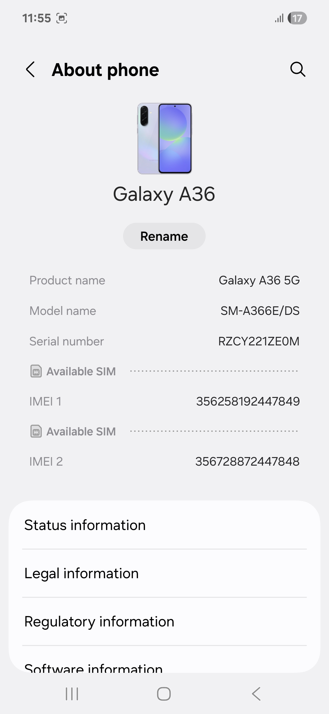 सैमसंग Galaxy A36 5G UI Screenshots इमेजिस