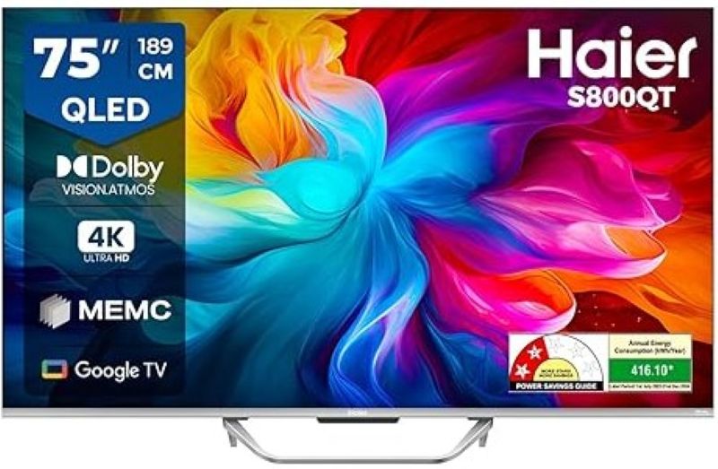Haier 75 Inch QLED Ultra HD (4K) Smart TV (75S800QT)