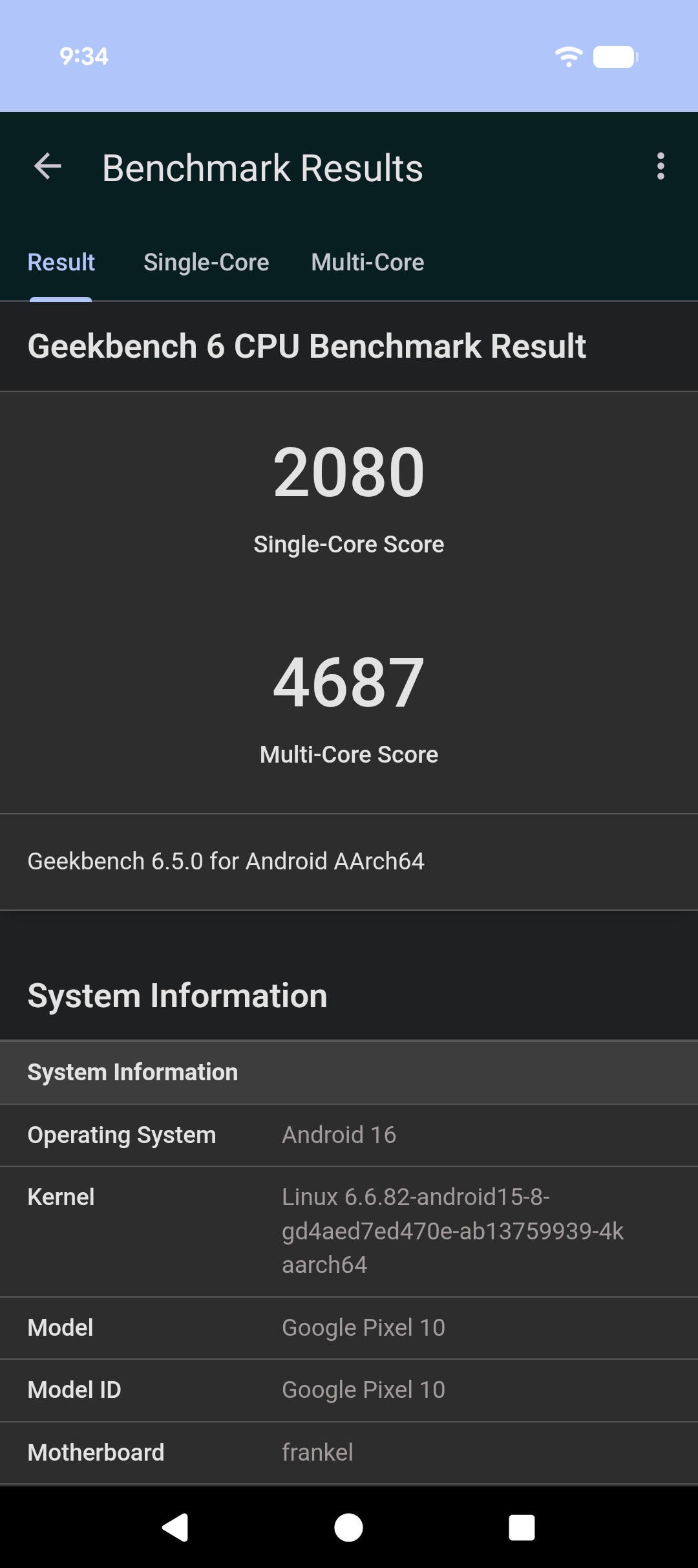 Google Pixel 10 Benchmarks Images
