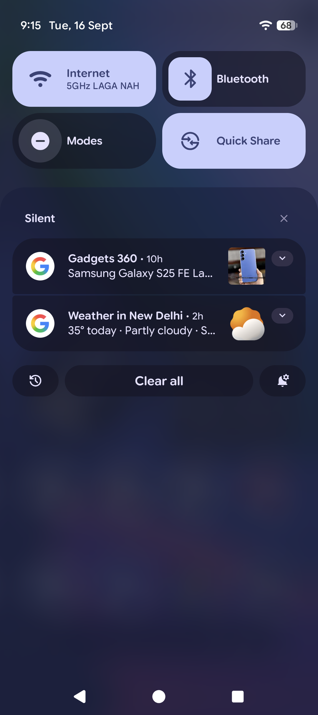 Google Pixel 10 UI Screenshots Images