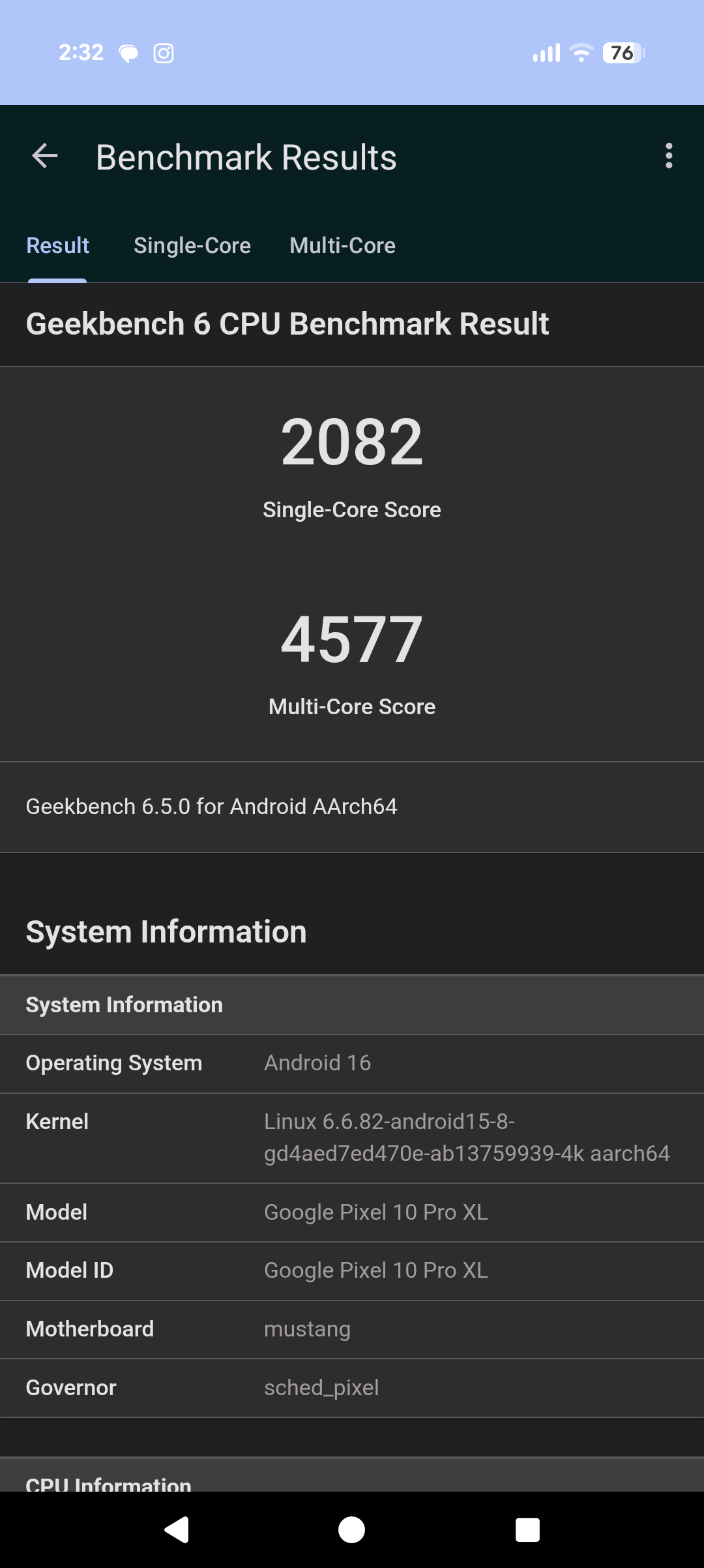 गूगल Pixel 10 Pro XL Benchmarks इमेजिस