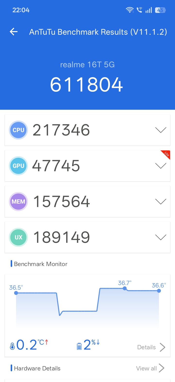 Realme 16T 5G Benchmarks Images