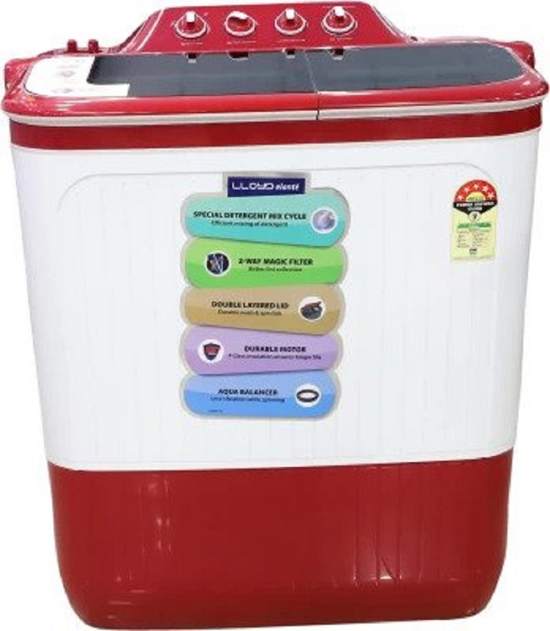 Lloyd 7.5 kg Semi Automatic Top Load Washing Machine (GLWMS75BDMEL)