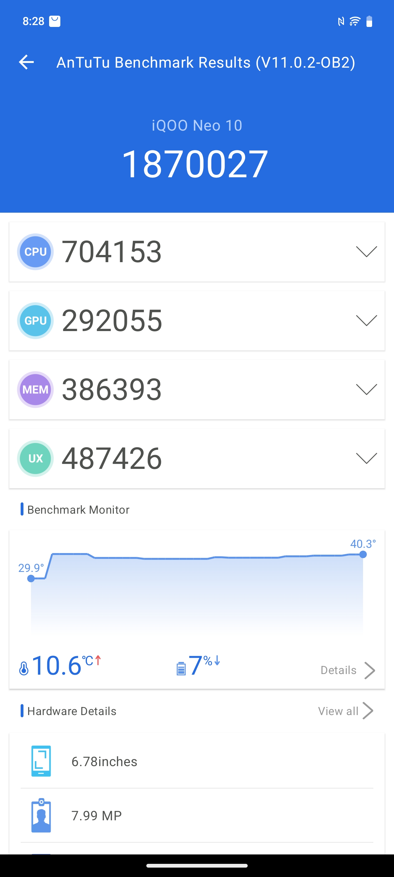 iQOO Neo 10 (2025) Benchmarks Images