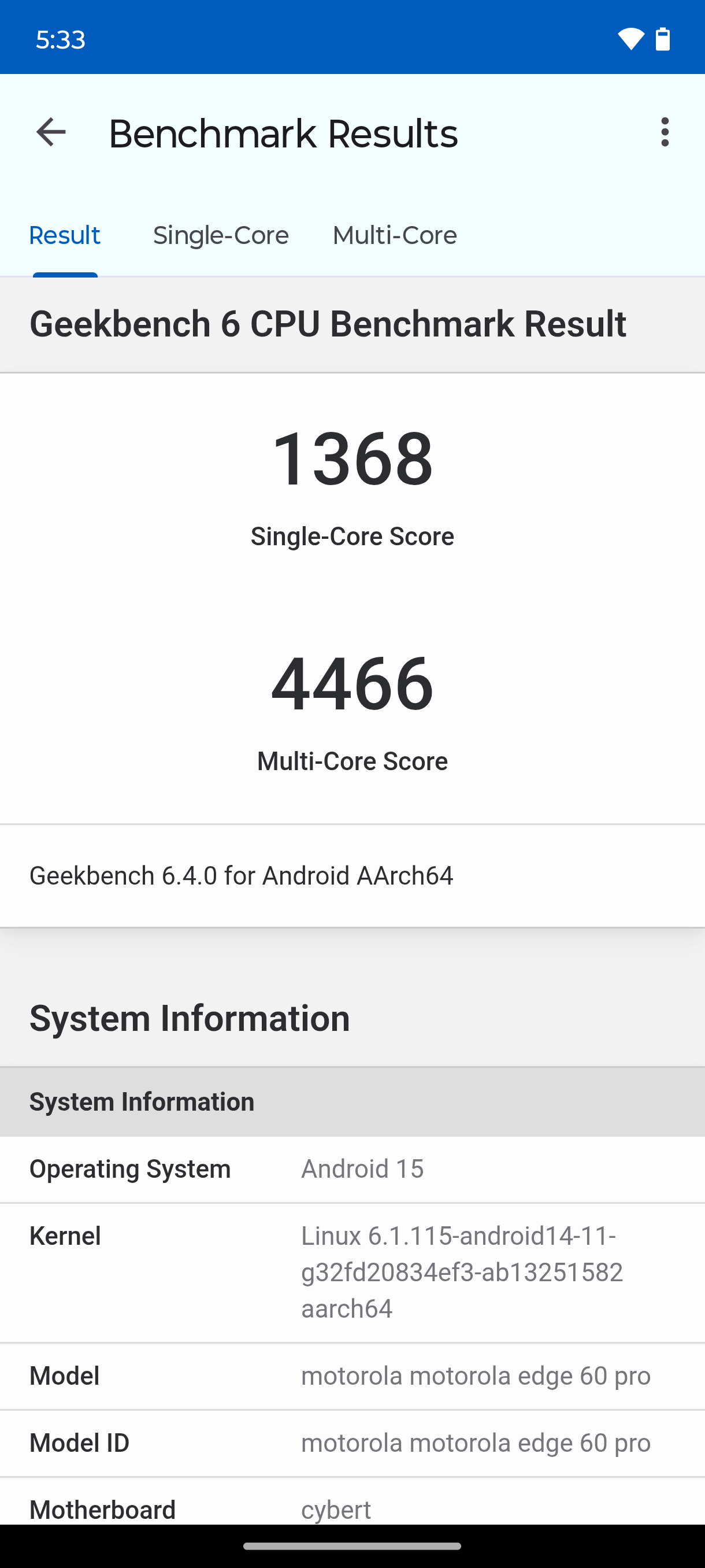 मोटोरोला Edge 60 Pro Benchmarks इमेजिस