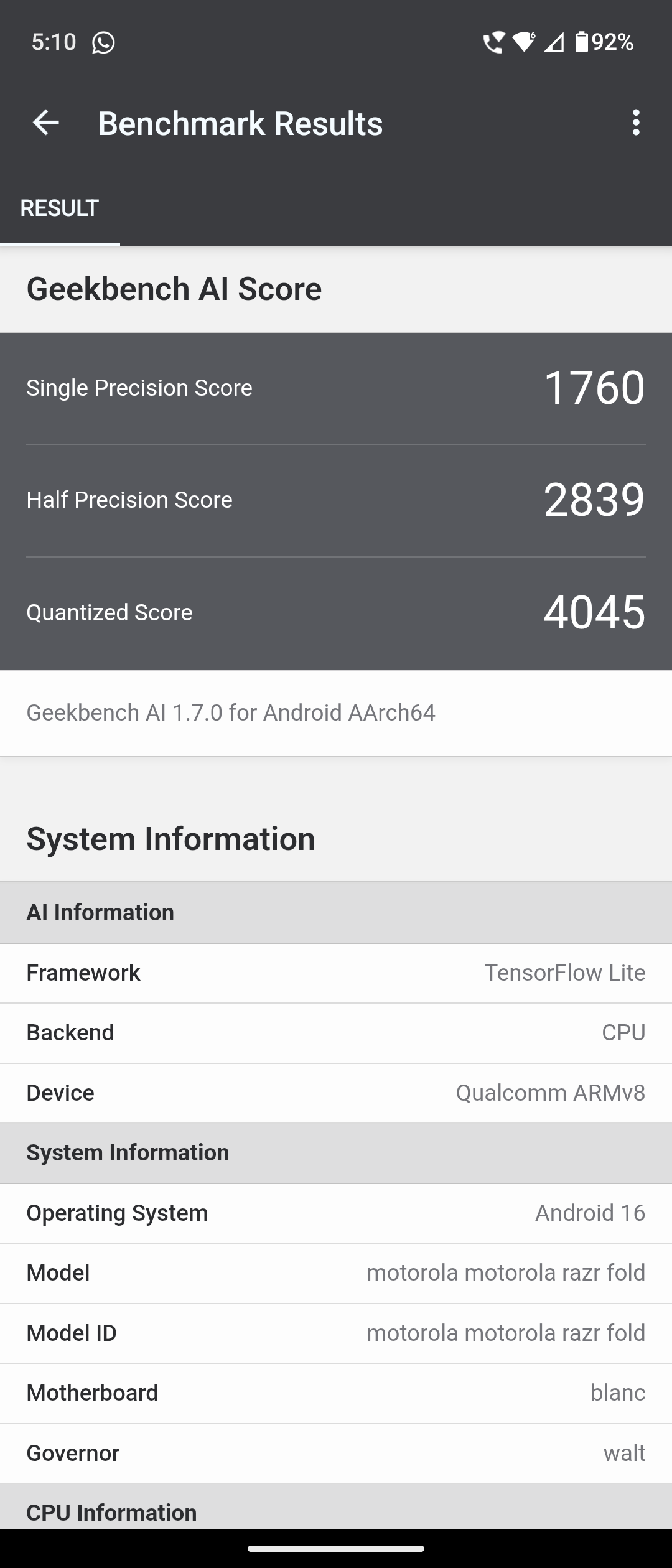 मोटोरोला Razr Fold Benchmarks इमेजिस